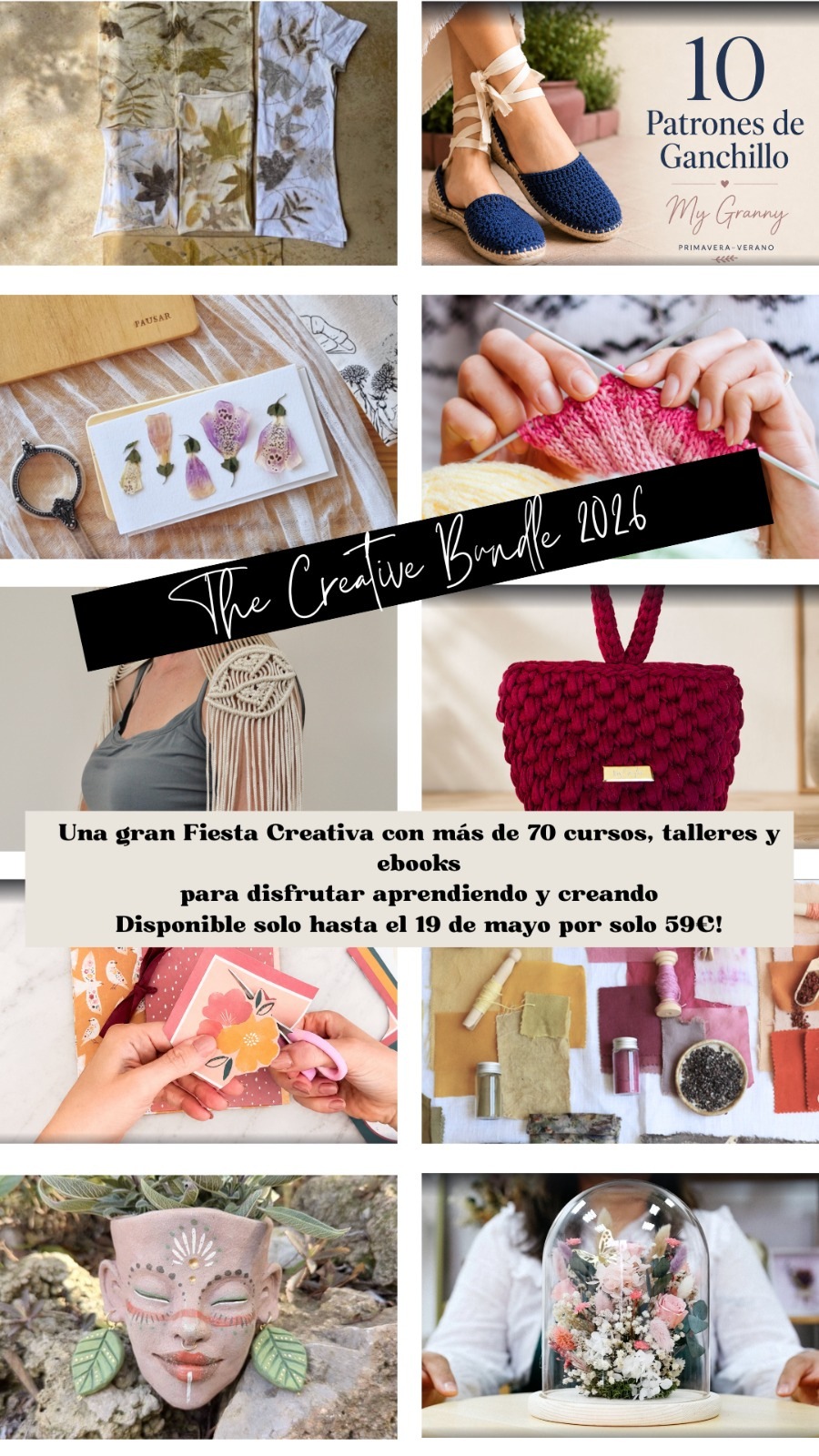 bundle creativo 2026 Una fiesta creativa con cursos, talleres, y ebooks para disfrutar aprendiendo y creando. Disponible hasta el 19 de mayo